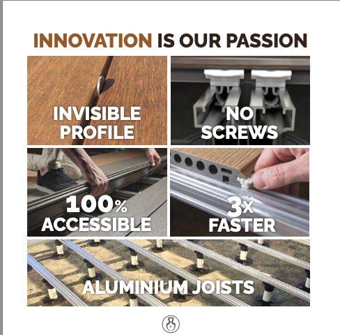 Características innovadoras del sistema de decking Exterpark